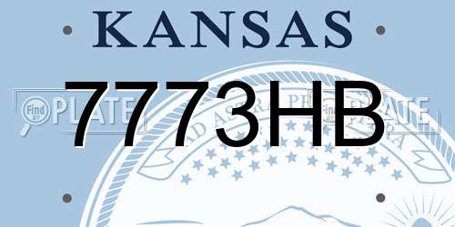 7773HB Kansas License Plate