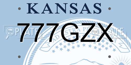 777GZX Kansas License Plate