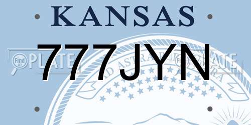 777JYN Kansas License Plate