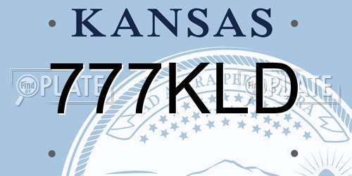 777KLD Kansas License Plate