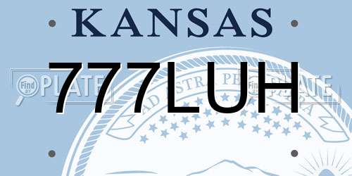 777LUH Kansas License Plate