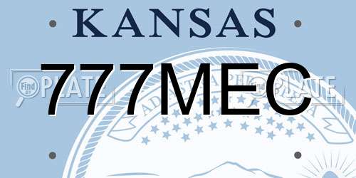 777MEC Kansas License Plate