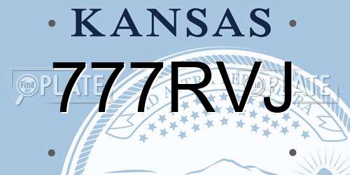 777RVJ Kansas License Plate