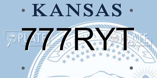 777RYT Kansas License Plate