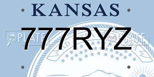 777RYZ Kansas License Plate