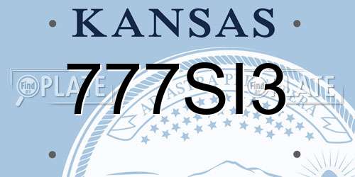 777SI3 Kansas License Plate