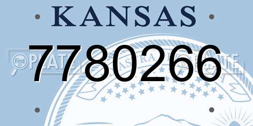 7780266 Kansas License Plate