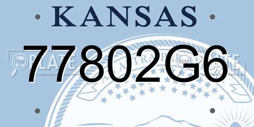 77802G6 Kansas License Plate