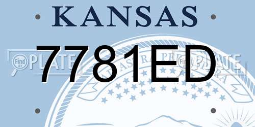 7781ED Kansas License Plate