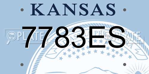 7783ES Kansas License Plate