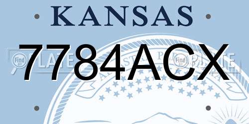 7784ACX Kansas License Plate