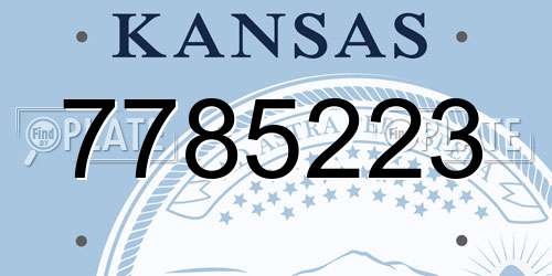 7785223 Kansas License Plate
