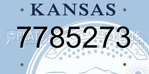 7785273 Kansas License Plate