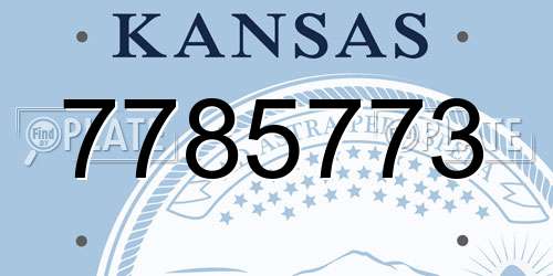7785773 Kansas License Plate