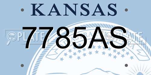7785AS Kansas License Plate