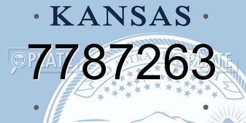 7787263 Kansas License Plate
