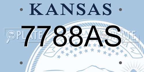 7788AS Kansas License Plate