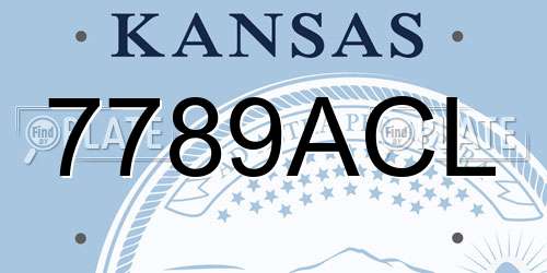 7789ACL Kansas License Plate