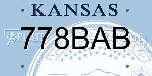 778BAB Kansas License Plate
