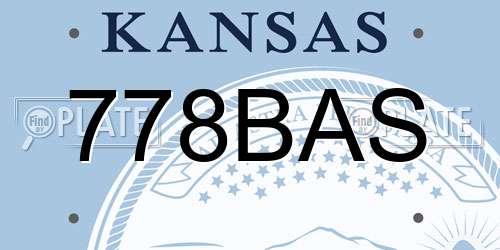 778BAS Kansas License Plate