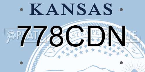778CDN Kansas License Plate