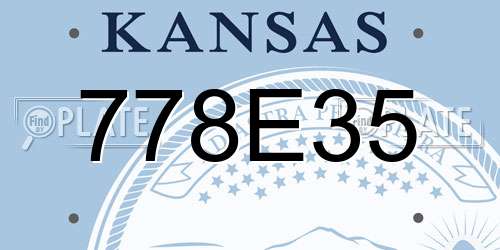 778E35 Kansas License Plate