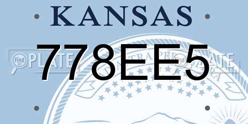 778EE5 Kansas License Plate