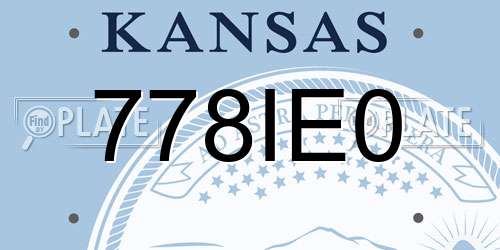 778IE0 Kansas License Plate