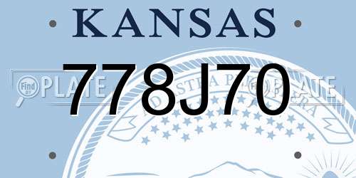 778J70 Kansas License Plate