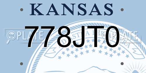 778JT0 Kansas License Plate