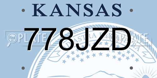 778JZD Kansas License Plate