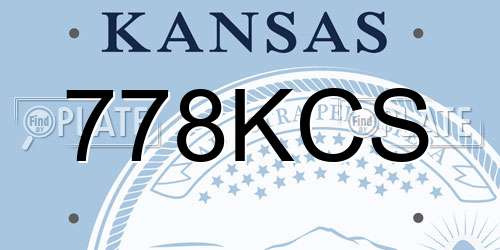 778KCS Kansas License Plate