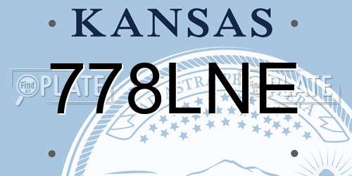 778LNE Kansas License Plate