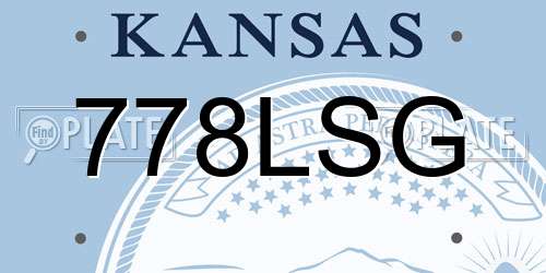778LSG Kansas License Plate