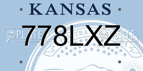 778LXZ Kansas License Plate