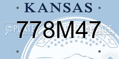 778M47 Kansas License Plate