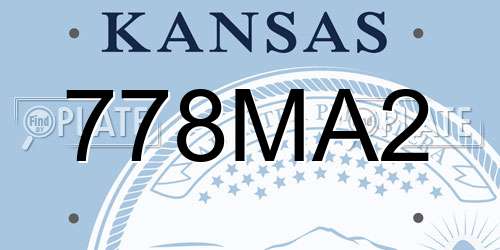 778MA2 Kansas License Plate