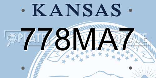 778MA7 Kansas License Plate