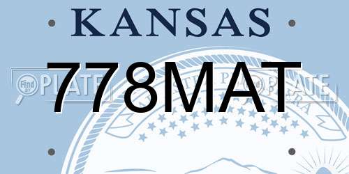 778MAT Kansas License Plate