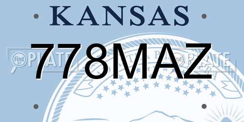 778MAZ Kansas License Plate
