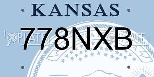 778NXB Kansas License Plate