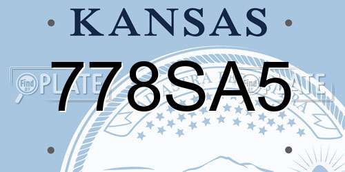 778SA5 Kansas License Plate