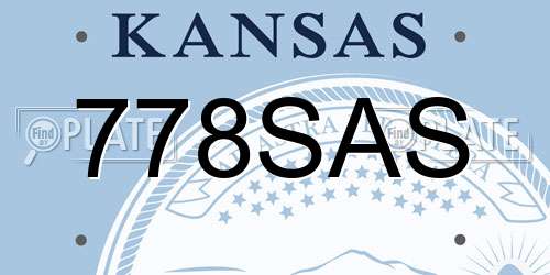 778SAS Kansas License Plate