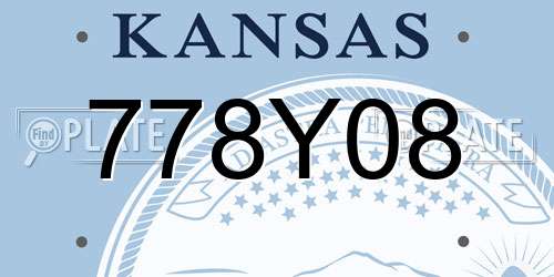778Y08 Kansas License Plate