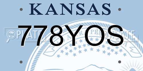 778YOS Kansas License Plate