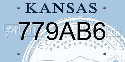 779AB6 Kansas License Plate