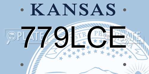 779LCE Kansas License Plate