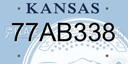 77AB338 Kansas License Plate