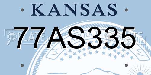 77AS335 Kansas License Plate