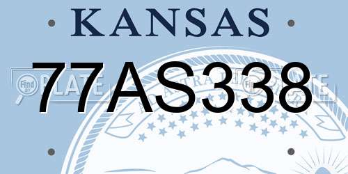 77AS338 Kansas License Plate